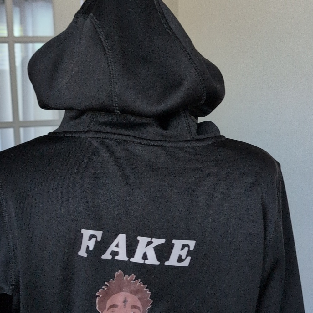 STARTER Black and White Fake Patty's Cropped Hoodie - Picture 6 of 6